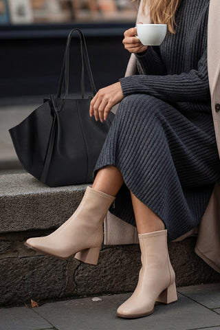 Kadın Topuklu Bot Nayis - Bej