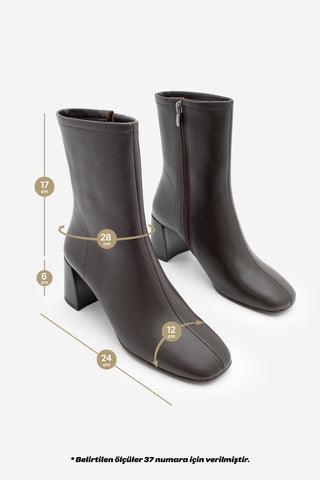 Kadın Topuklu Bot Nonas - Kahve