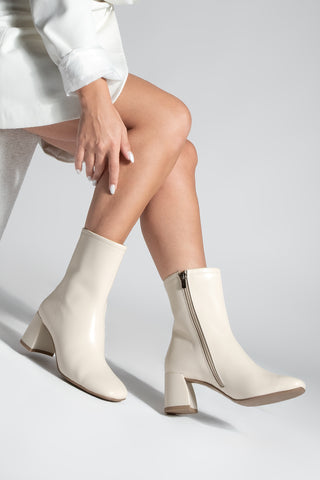 Kadın Topuklu Bot Nonas - Ekru