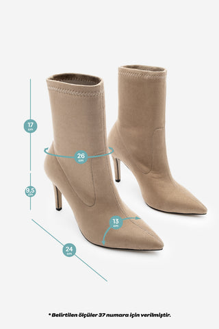 Kadın Streç Topuklu Bot Pesina - Vizon