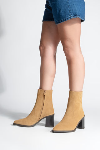 Kadın Topuklu Bot Ranka - Taba Süet