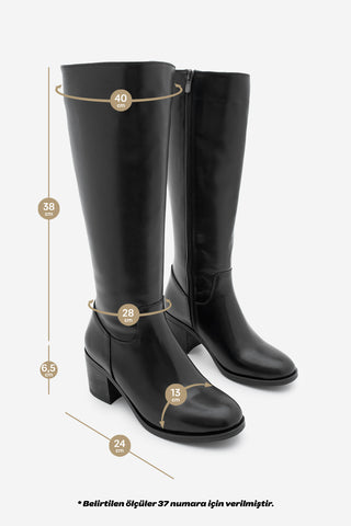 Kadın Topuklu Çizme Yovar - Siyah