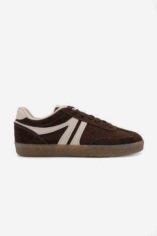 Kadın Sneaker Bağcıklı Spor Ayakkabı Tiyone - Kahve Süet