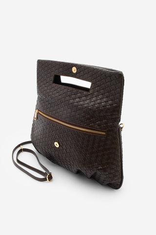 Kadın Zımbalı El Ve Omuz Çantası Panes - Kahve