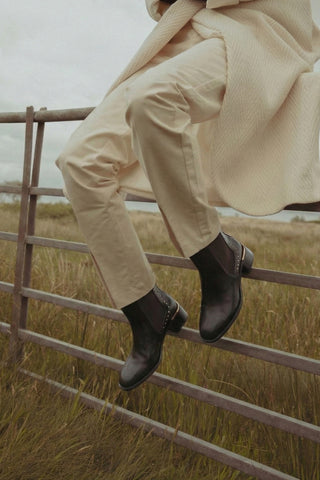 Kadın Zımbalı Topuklu Bot Ernaz - Kahve