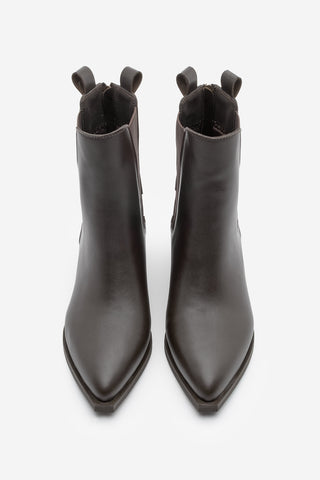 Kadın Arkadan Fermuarlı Western Bot Esoma - Kahve