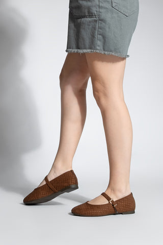 Kadın Bantlı Günlük Babet Afira - Kahve Süet