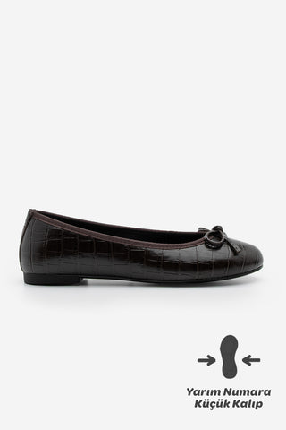 Kadın Fiyonklu Babet Lotvin - Kahve Croco