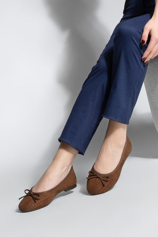 Kadın Fiyonklu Günlük Babet Monit - Kahve Süet