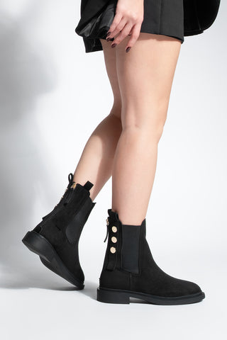 Kadın Günlük Bot Valone - Siyah Süet