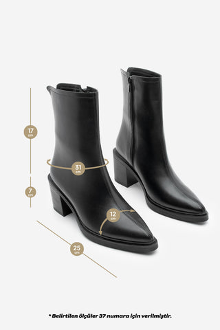 Kadın Günlük Topuklu Bot Lakos - Siyah