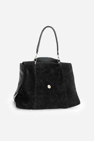 Kadın Hakiki Deri Omuz Çantası Ornis - Siyah Süet