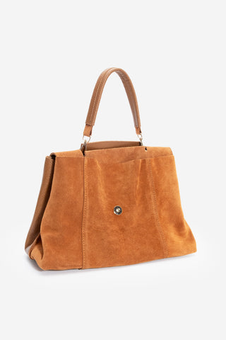 Kadın Hakiki Deri Omuz Çantası Ornis - Taba Süet