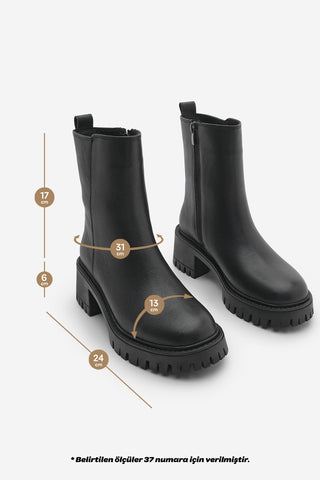 Kadın Hakiki Deri Günlük Bot Forlas - Siyah