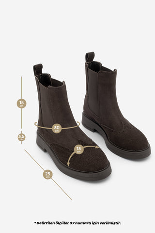 Kadın Hakiki Deri Günlük Bot Yestin - Kahve Süet