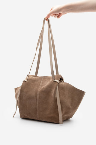 Kadın Hakiki Deri Omuz Çantası Yorita - Vizon Süet