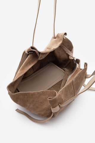 Kadın Hakiki Deri Omuz Çantası Yorita - Vizon Süet