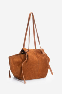 Kadın Hakiki Deri Omuz Çantası Yorita - Taba Süet