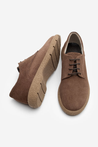 Kadın Hakiki Deri Oxford Ayakkabı Alyen - Kahve Süet