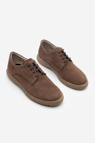 Kadın Hakiki Deri Oxford Ayakkabı Alyen - Kahve Süet