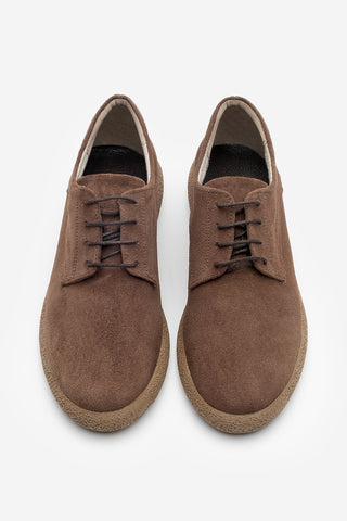 Kadın Hakiki Deri Oxford Ayakkabı Alyen - Kahve Süet