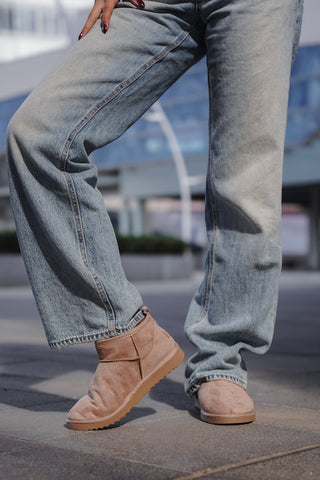 Kadın İçi Kürklü Günlük Bot Pasep - Vizon Süet