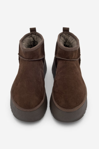 Kadın  İçi Kürklü Bot Tefis - Kahve Süet