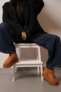 Kadın  İçi Kürklü Bot Tefis - Taba Süet