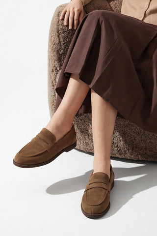 Kadın Loafer Günlük Ayakkabı Benif - Taba Süet