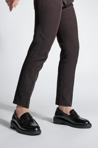 Kadın Loafer Günlük Ayakkabı Fonle - Siyah Croco