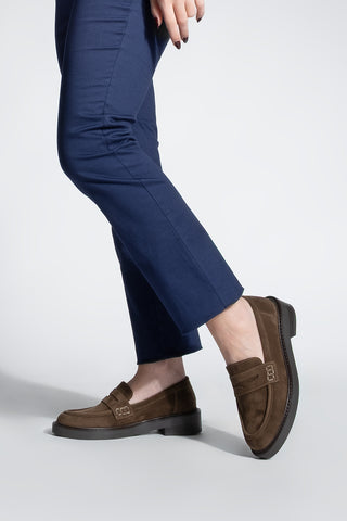 Kadın Loafer Günlük Ayakkabı Fonle - Kahve Süet