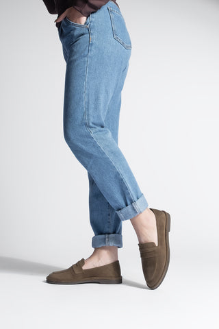 Kadın Loafer Günlük Ayakkabı Riston - Kahve Süet