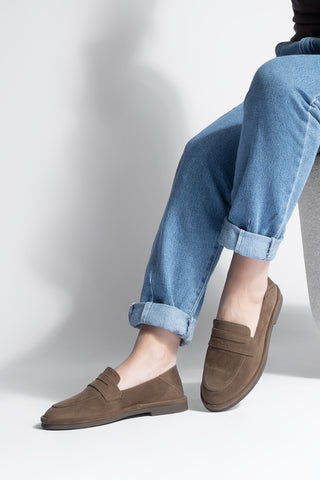 Kadın Loafer Günlük Ayakkabı Riston - Kahve Süet