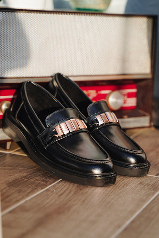 Kadın Loafer Tokalı Günlük Ayakkabı Vilyum - Siyah