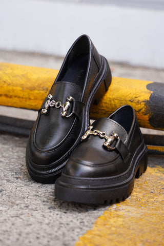 Kadın Loafer  Zincirli Günlük Ayakkabı Forela - Siyah