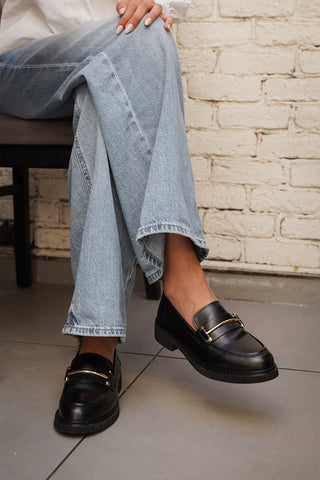 Kadın Loafer Tokalı Günlük Ayakkabı Forye - Siyah