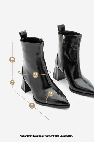 Kadın Sivri Burun Topuklu Bot Esvon - Siyah