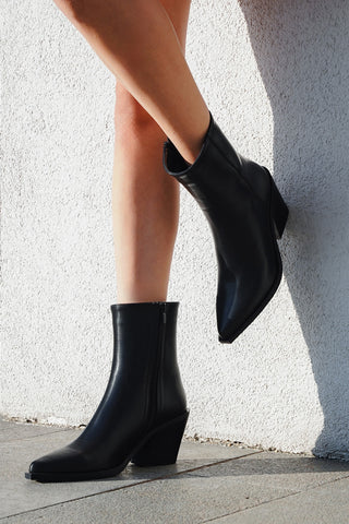 Kadın Sivri Burun Western Bot Forne - Siyah