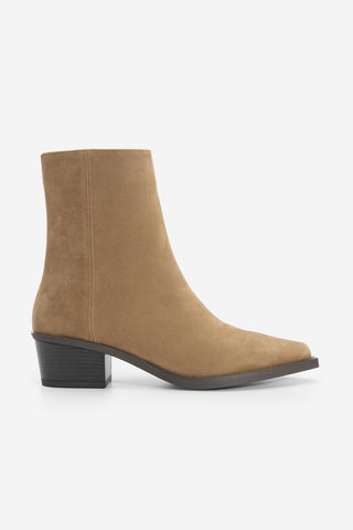 Kadın Sivri Burun Western Bot Tahis - Taba Süet