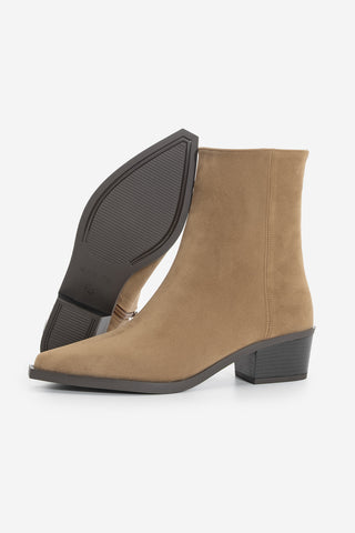 Kadın Sivri Burun Western Bot Tahis - Taba Süet