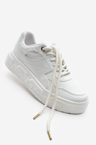 Kadın Sneaker Kalın Taban Spor Ayakkabı Petro - Beyaz
