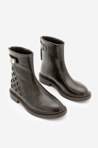 Kadın Tokalı Günlük Bot Himpa - Kahve