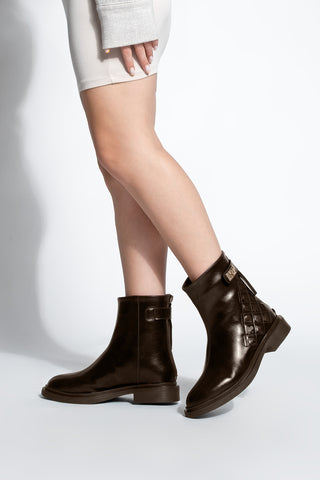 Kadın Tokalı Günlük Bot Himpa - Kahve