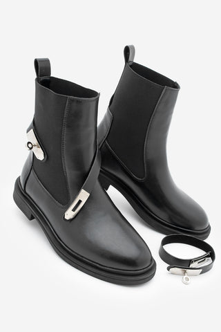 Kadın Tokalı Günlük Bot Ondiz - Siyah