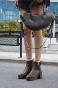 Kadın Tokalı Topuklu Bot Nuvos - Kahve