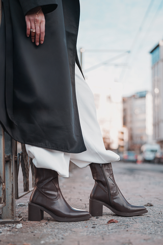 Kadın Topuklu Bot Fortap - Kahve