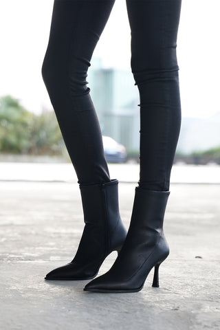 Kadın Topuklu Bot Holes - Siyah