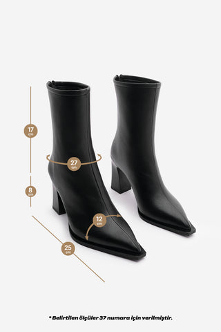 Kadın Topuklu Bot Kikas - Siyah