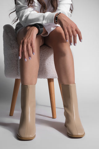 Kadın Topuklu Bot Nayis - Bej