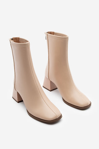 Kadın Topuklu Bot Nayis - Bej